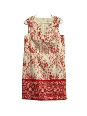 Chic London Times Women's 6 Sleeveless Floral Print Shift Dress Summer Essential